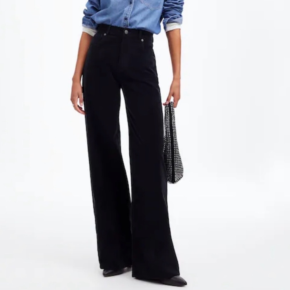 Madewell Black Flare Corduroy Pants